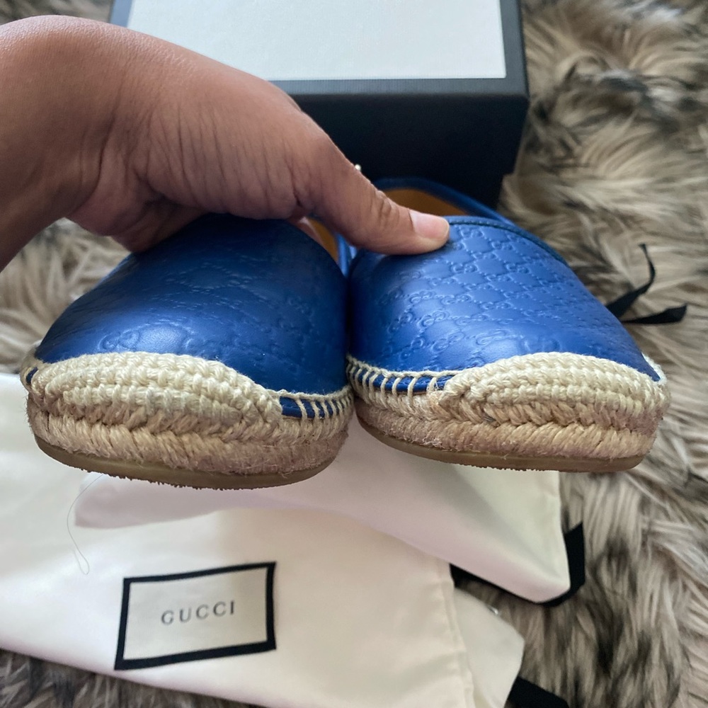 ❤️SOLD❤️ Authentic Gucci Leather Espadrilles in Blue - Picture 6 of 11